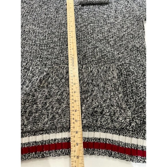 Cabin fever sweater Knit Button Hoodie Black & White red XL - Picture 8 of 10